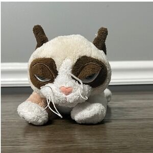 Ganz Laying Grumpy Cat Plush Stuffed Animal Toy Brown White Kids
